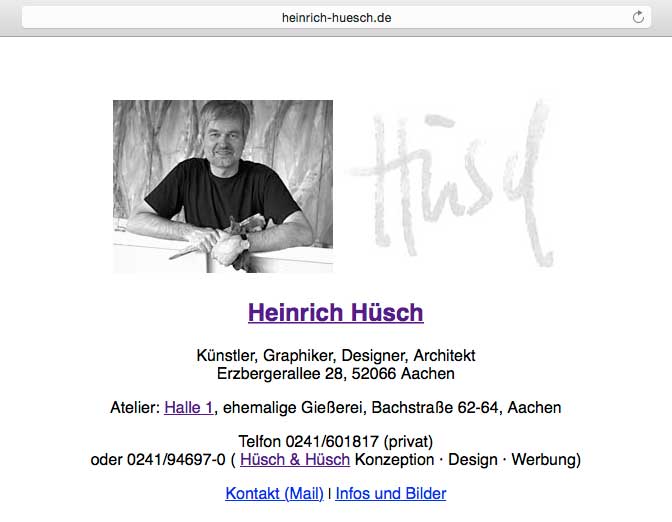 heinrich huesch website